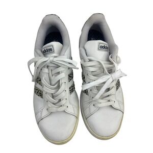 Adidas Grand Court Leopard Print White Sneakers FW9778 Womens 8.5 Low Top Shoes